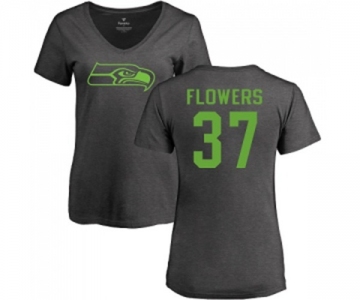 Football Women's Seattle Seahawks #37 Tre Flowers Ash One Color T-Shirt