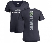 Football Women's Seattle Seahawks #37 Tre Flowers Navy Blue Backer T-Shirt