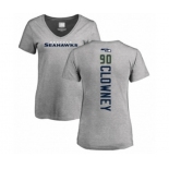 Football Women's Seattle Seahawks #90 Jadeveon Clowney Ash Backer T-Shirt