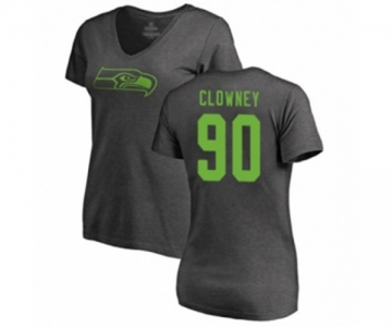 Football Women's Seattle Seahawks #90 Jadeveon Clowney Ash One Color T-Shirt