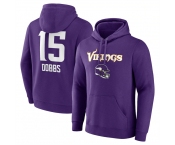 Men's Minnesota Vikings #15 Joshua Dobbs Purple Team Wordmark Player Name & Number Pullover Hoodie