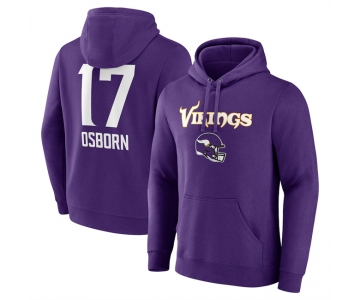 Men's Minnesota Vikings #17 K.J. Osborn Purple Team Wordmark Player Name & Number Pullover Hoodie