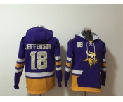 Men's Minnesota Vikings #18 Justin Jefferson Purple Ageless Must-Have Lace-Up Pullover Hoodie