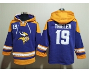 Men's Minnesota Vikings #19 Adam Thielen Purple Yellow Ageless Must-Have Lace-Up Pullover Hoodie