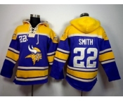 Men's Minnesota Vikings #22 Harrison Smith Purple Sawyer Hooded Sweatshirt NFL Hoodie