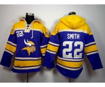 Men's Minnesota Vikings #22 Harrison Smith Purple Sawyer Hooded Sweatshirt NFL Hoodie