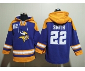 Men's Minnesota Vikings #22 Harrison Smith Purple Yellow Ageless Must-Have Lace-Up Pullover Hoodie