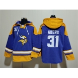 Men's Minnesota Vikings #31 Cam Akers Purple Yellow Ageless Must-Have Lace-Up Pullover Hoodie