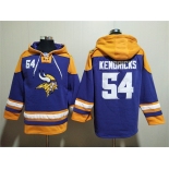 Men's Minnesota Vikings #54 Eric Kendricks Purple Yellow Ageless Must-Have Lace-Up Pullover Hoodie