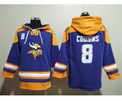 Men's Minnesota Vikings #8 Kirk Cousins Purple Yellow Ageless Must-Have Lace-Up Pullover Hoodie