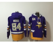 Men's Minnesota Vikings #84 Randy Moss Purple Ageless Must-Have Lace-Up Pullover Hoodie