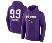 Men's Minnesota Vikings #99 Danielle Hunter Purple Team Wordmark Player Name & Number Pullover Hoodie