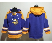 Men's Minnesota Vikings Blank Purple Yellow Ageless Must-Have Lace-Up Pullover Hoodie