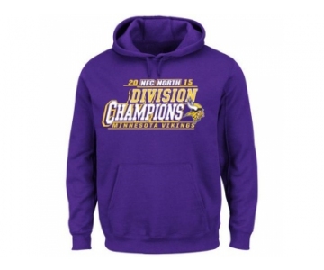 Men''s Minnesota Vikings Majestic Purple 2015 NFC North Division Champions Pullover Hoodie