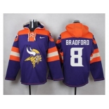 Men's Nike Minnesota Vikings #8 Sam Bradford Purple Player Pullover NFL Hoodie