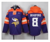 Men's Nike Minnesota Vikings #8 Sam Bradford Purple Player Pullover NFL Hoodie