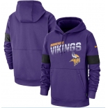 Minnesota Vikings Nike Sideline Team Logo Performance Pullover Hoodie - Purple