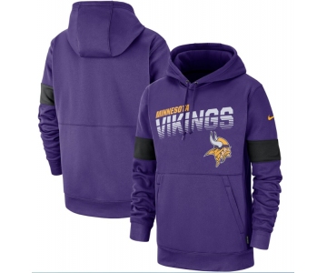 Minnesota Vikings Nike Sideline Team Logo Performance Pullover Hoodie - Purple