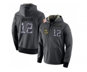 NFL Men's Nike Minnesota Vikings #12 Charles Johnson Stitched Black Anthracite Salute to Service Player Performance Hoodie