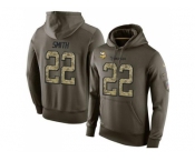 NFL Men's Nike Minnesota Vikings #22 Harrison Smith Stitched Green Olive Salute To Service KO Performance Hoodie