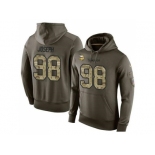 NFL Men''s Nike Minnesota Vikings #98 Linval Joseph Stitched Green Olive Salute To Service KO Performance Hoodie