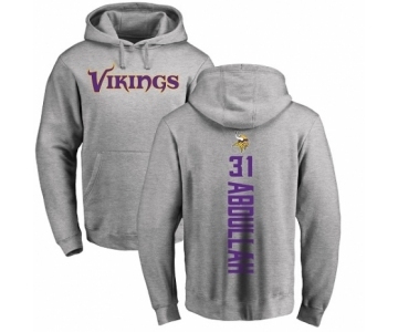 NFL Nike Minnesota Vikings #31 Ameer Abdullah Ash Backer Pullover Hoodie