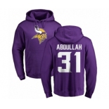 NFL Nike Minnesota Vikings #31 Ameer Abdullah Purple Name & Number Logo Pullover Hoodie