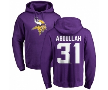 NFL Nike Minnesota Vikings #31 Ameer Abdullah Purple Name & Number Logo Pullover Hoodie