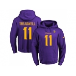 Nike Minnesota Vikings #11 Laquon Treadwell Purple(Gold No.) Name & Number Pullover NFL Hoodie