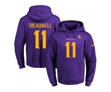 Nike Minnesota Vikings #11 Laquon Treadwell Purple(Gold No.) Name & Number Pullover NFL Hoodie