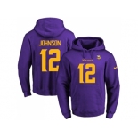 Nike Minnesota Vikings #12 Charles Johnson Purple(Gold No.) Name & Number Pullover NFL Hoodie