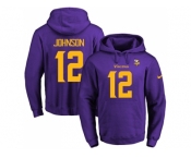 Nike Minnesota Vikings #12 Charles Johnson Purple(Gold No.) Name & Number Pullover NFL Hoodie