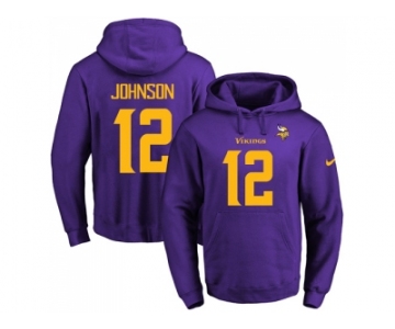 Nike Minnesota Vikings #12 Charles Johnson Purple(Gold No.) Name & Number Pullover NFL Hoodie