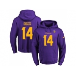 Nike Minnesota Vikings #14 Stefon Diggs Purple(Gold No.) Name & Number Pullover NFL Hoodie