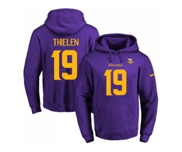 Nike Minnesota Vikings #19 Adam Thielen Purple(Gold No.) Name & Number Pullover NFL Hoodie