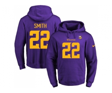 Nike Minnesota Vikings #22 Harrison Smith Purple(Gold No.) Name & Number Pullover NFL Hoodie