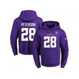 Nike Minnesota Vikings #28 Adrian Peterson Purple Name & Number Pullover NFL Hoodie