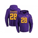 Nike Minnesota Vikings #28 Adrian Peterson Purple(Gold No.) Name & Number Pullover NFL Hoodie