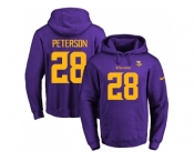 Nike Minnesota Vikings #28 Adrian Peterson Purple(Gold No.) Name & Number Pullover NFL Hoodie