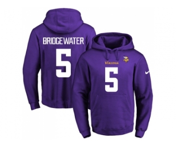 Nike Minnesota Vikings #5 Teddy Bridgewater Purple Name & Number Pullover NFL Hoodie