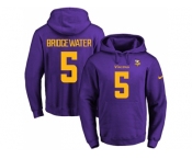 Nike Minnesota Vikings #5 Teddy Bridgewater Purple(Gold No.) Name & Number Pullover NFL Hoodie