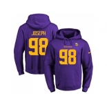 Nike Minnesota Vikings #98 Linval Joseph Purple(Gold No.) Name & Number Pullover NFL Hoodie