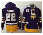 Nike Vikings #22 Harrison Smith Purple Gold Name & Number Pullover NFL Hoodie