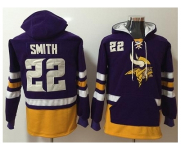 Nike Vikings #22 Harrison Smith Purple Gold Name & Number Pullover NFL Hoodie