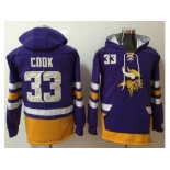 Nike Vikings #33 Dalvin Cook Purple Gold Name & Number Pullover NFL Hoodie