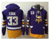 Nike Vikings #33 Dalvin Cook Purple Gold Name & Number Pullover NFL Hoodie