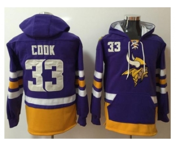 Nike Vikings #33 Dalvin Cook Purple Gold Name & Number Pullover NFL Hoodie