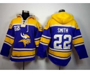 nike nfl jerseys minnesota vikings #22 smith yellow-purple[pullover hooded sweatshirt]