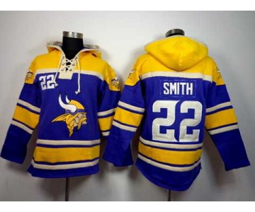 nike nfl jerseys minnesota vikings #22 smith yellow-purple[pullover hooded sweatshirt]