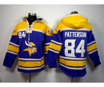 nike nfl jerseys minnesota vikings #84 cordarrelle patterson yellow-purple[pullover hooded sweatshirt]